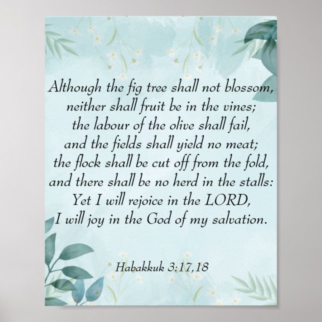 Habakkuk 3:17,18 poster (Front)