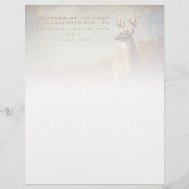Habakkuk 3:18 Inspirational Custom Letterhead (Front)