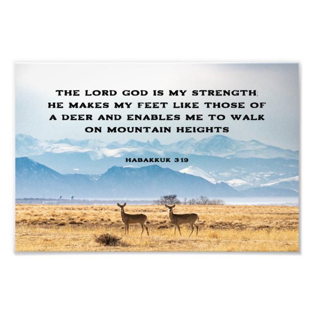 Habakkuk 3:19 The LORD God is my STRENGTH Bible Photo Print (Front)