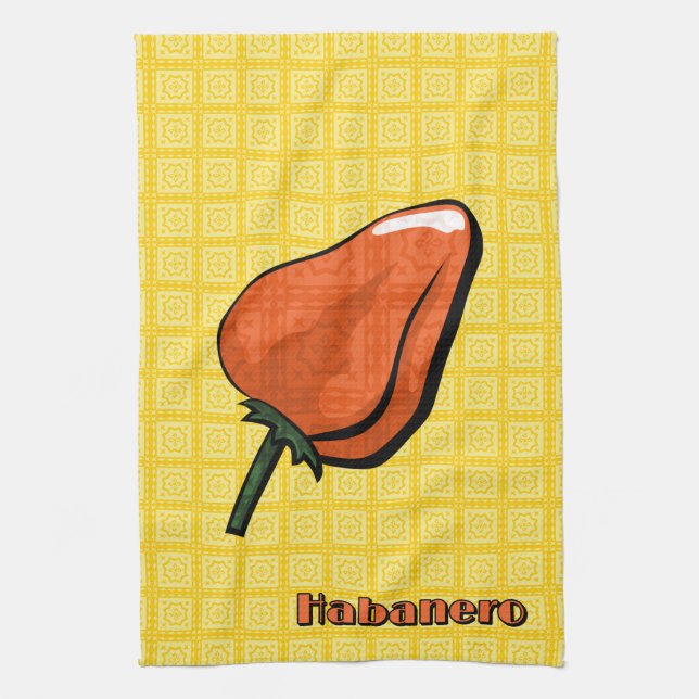 Habanero Chilli Pepper Kitchen Towel (Vertical)