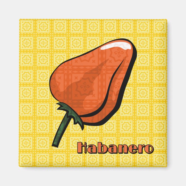 Habanero Chilli Pepper Magnet (Front)