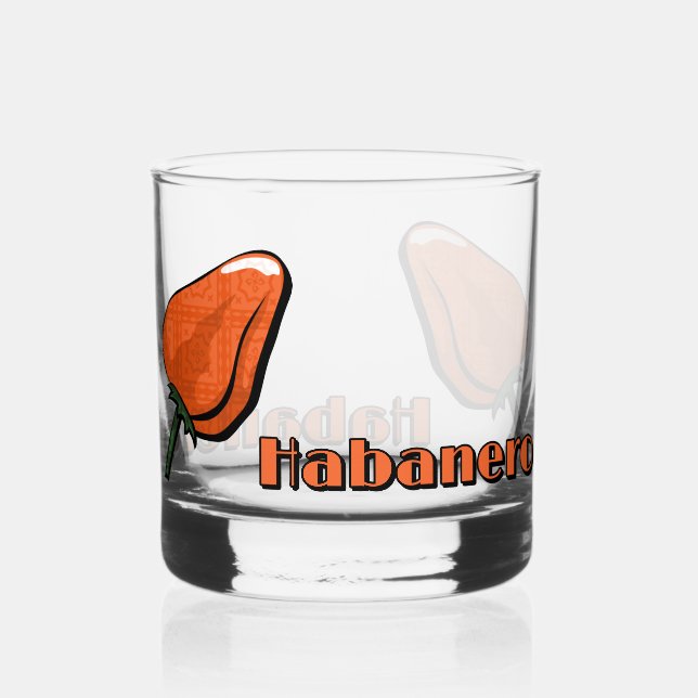 Habanero Chilli Pepper Whiskey Glass (Front)