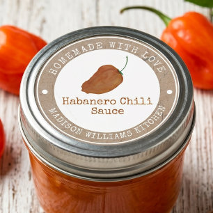 Habanero Chilli Sauce Homemade   Orange Chilli Classic Round Sticker
