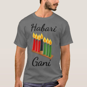 Habari Gani Kinara Candles African American Celebr T-Shirt