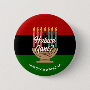 HABARI GANI Kwanzaa 6 Cm Round Badge