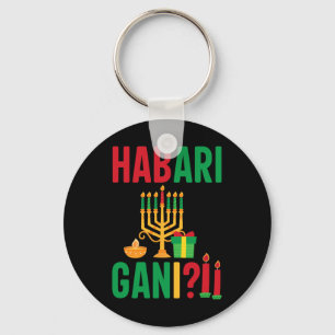 Habari Gani Kwanzaa African American Harvest Festi Key Ring