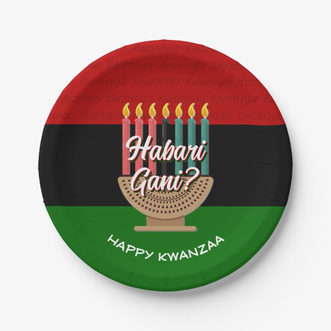 HABARI GANI Kwanzaa Paper Plate (Front)