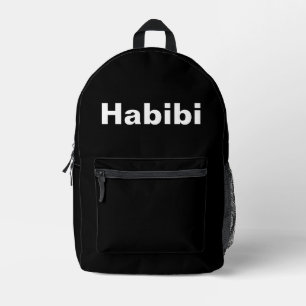 "Habibi" حبيبي one word minimalism Printed Backpack