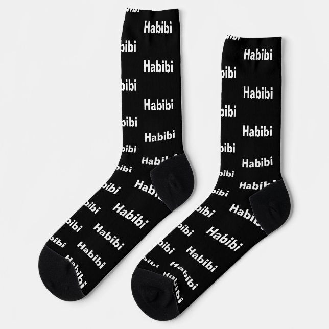 "Habibi" حبيبي one word minimalism Socks (Left)
