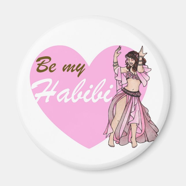 Habibi belly dancer magnet (Front)