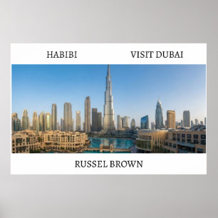Habibi Come to Dubai Modern Travel Poster