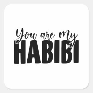 Habibis   Yallah-Habibi Habibo Arabic Gifts Square Sticker