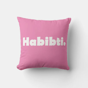 Habibti text design cushion