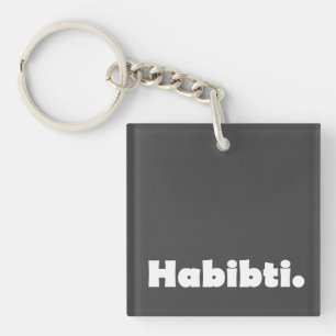 Habibti text design  key ring