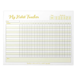 Habit Tracker Fully Customisable Notepad
