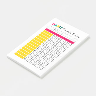 Habit Tracker Planner Journal Page Post-it Notes