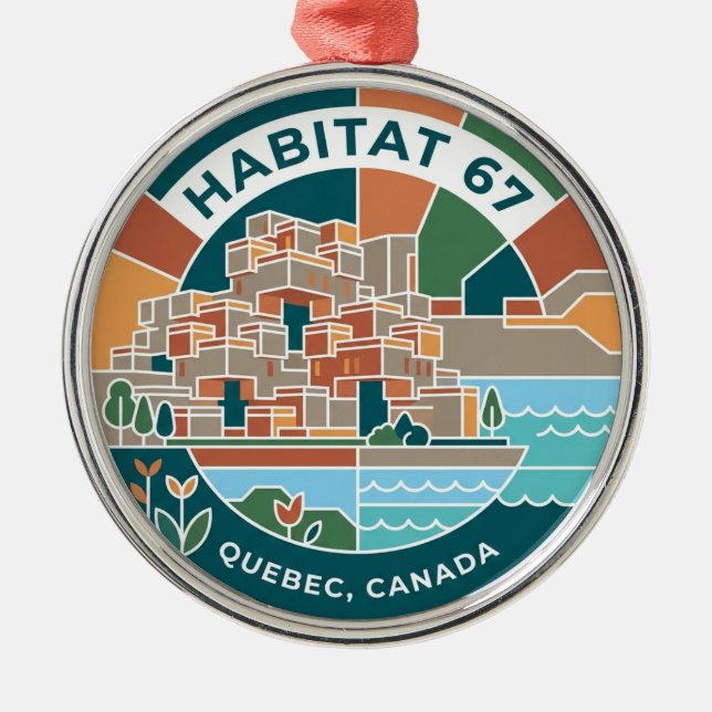 Habitat 67 Canada Metal Tree Decoration (Front)