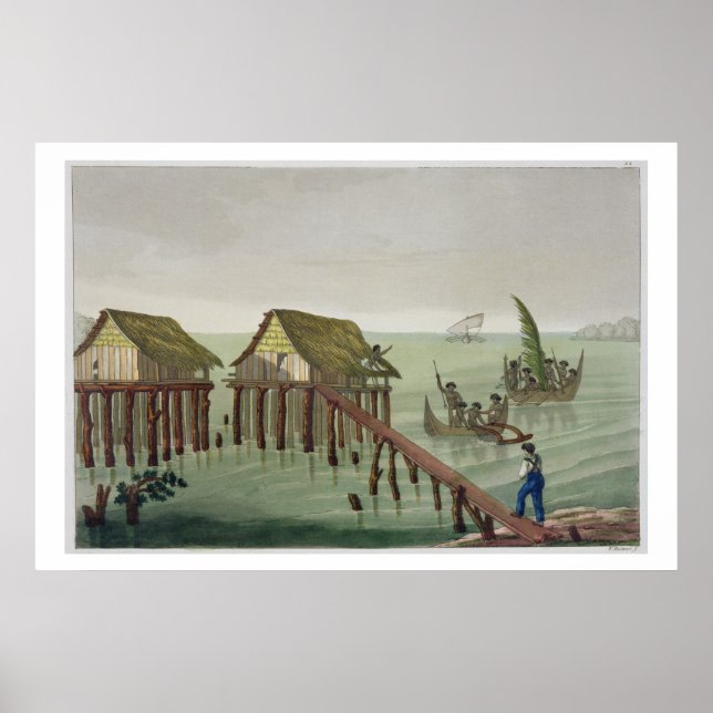 Habitations of the Papu Tribe, Rawak, plate 22 fro Poster (Front)