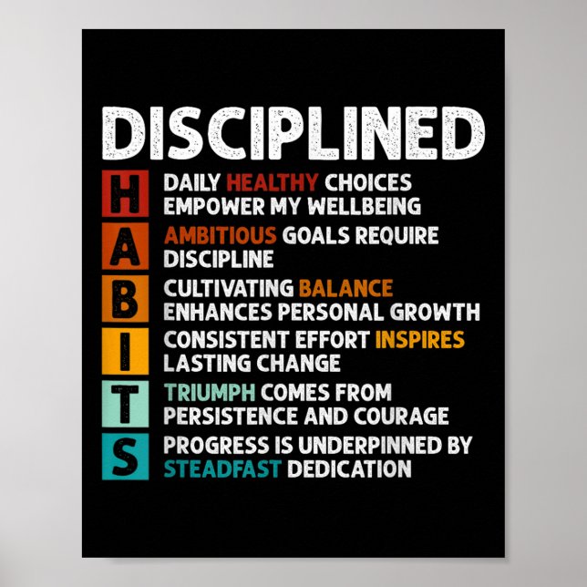 Habits Definition Motivational Quote Affirmations  Poster (Front)