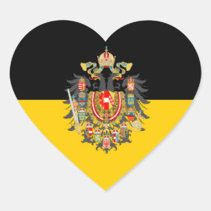 Habsburg flag and Imperial Coat of Arms Heart Sticker