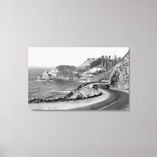 Hacenta Head Lighthouse and Oregon Coast Highway Canvas Print