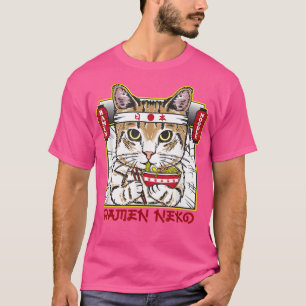 Hachimaki Neko Ramen Cat With Determination Eating T-Shirt