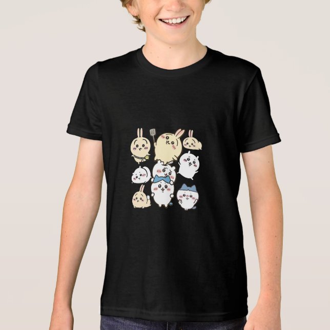hachiware😂hachiware😂hachiware😂hachiware😂😂😂 Tri-Blend shirt (Front)