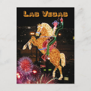 Hacienda Horse and Rider neon sign, Las Vegas Postcard