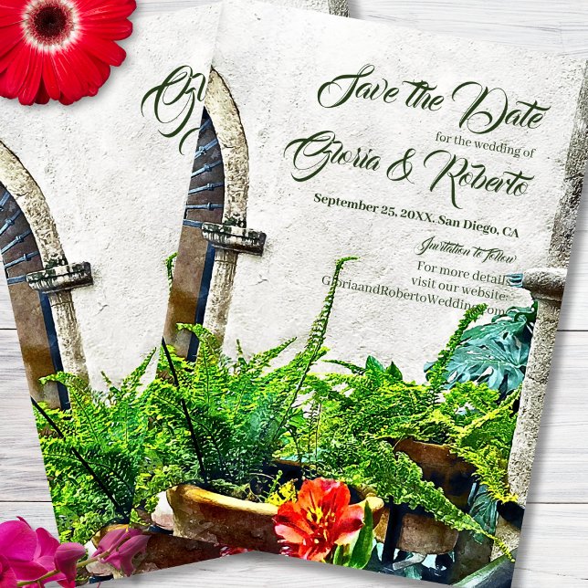 Hacienda Patio Mexican Wedding Save the Dates Invitation (Creator Uploaded)