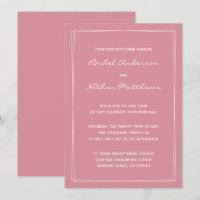 Hacienda Rose Minimalist Wedding Invitations