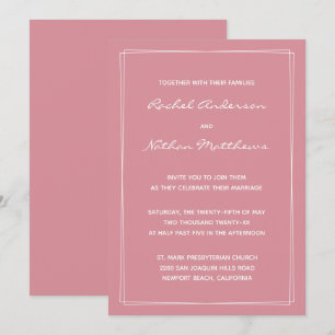 Hacienda Rose Minimalist Wedding Invitations
