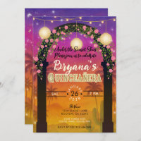 Hacienda Sunset Floral Arch 15th Quinceañera 