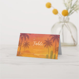 Hacienda Sunset Vibrant Fiesta Quinceañera Place Card