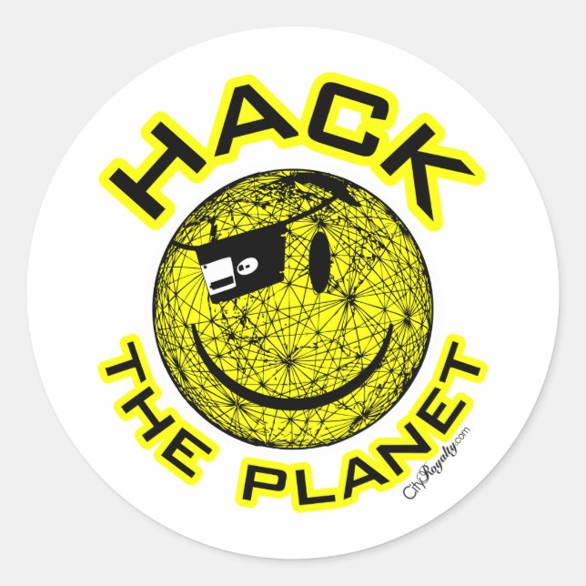 Hack the Planet Classic Round Sticker (Front)