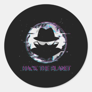 Hack The Planet Classic Round Sticker