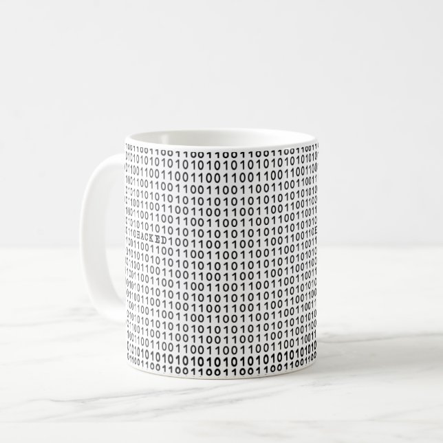 HACKED Computer Code Coffee Mug (Front Left)