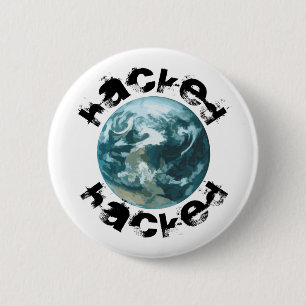 Hacked Planet Earth 6 Cm Round Badge