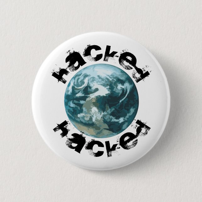Hacked Planet Earth 6 Cm Round Badge (Front)