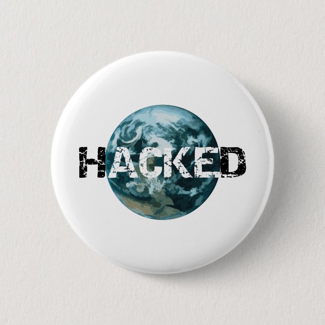 Hacked Planet Earth 6 Cm Round Badge (Front)