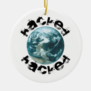 Hacked Planet Earth Ceramic Tree Decoration