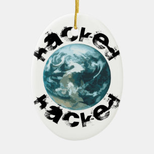 Hacked Planet Earth Ceramic Tree Decoration