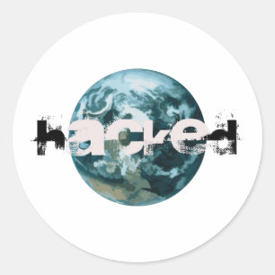 Hacked Planet Earth Classic Round Sticker