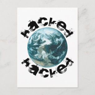 Hacked Planet Earth Postcard