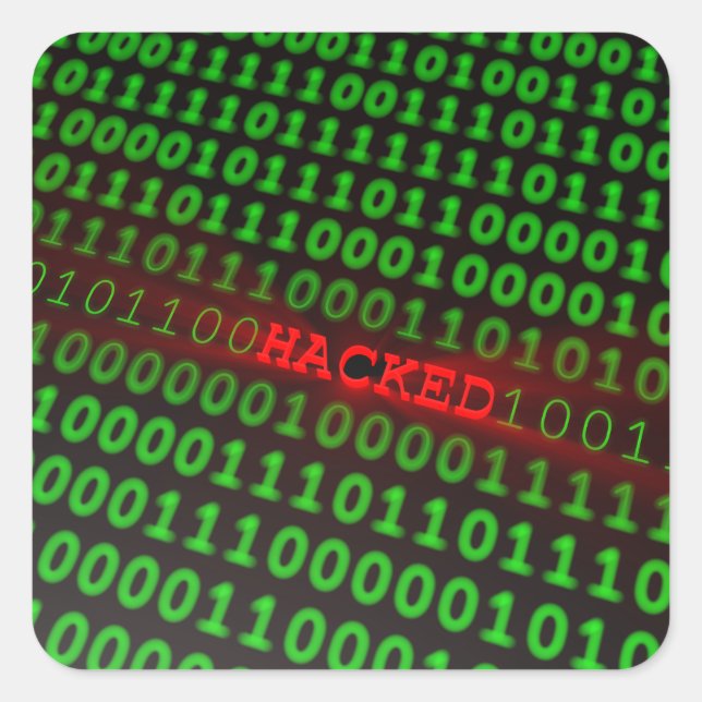 Hacked Square Sticker (Front)