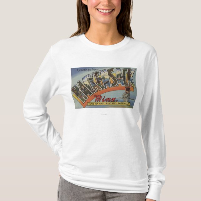 Hackensack, Minnesota - Large Letter Scenes T-Shirt (Front)