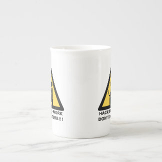 Hacker at work bone china mug