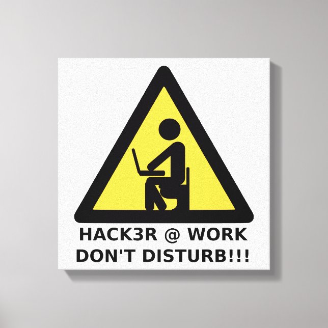Hacker at work canvas print (Front)