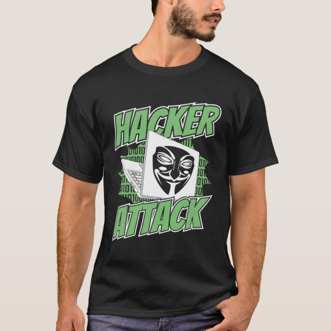 Hacker Attack White Hat Black Hat Ethical Hacking  T-Shirt (Front)