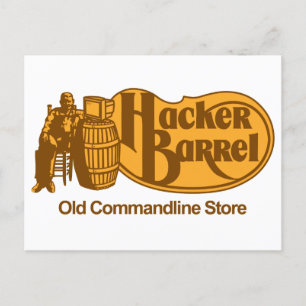 Hacker Barrel: The Old Commandline Store Postcard