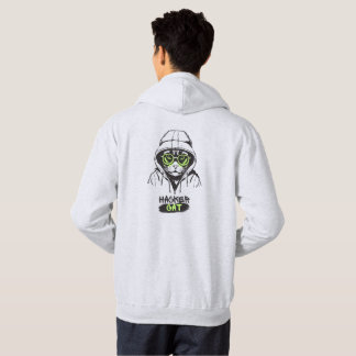 Hacker Cat Cyber Gamer Coder Funny Tech Hoodie